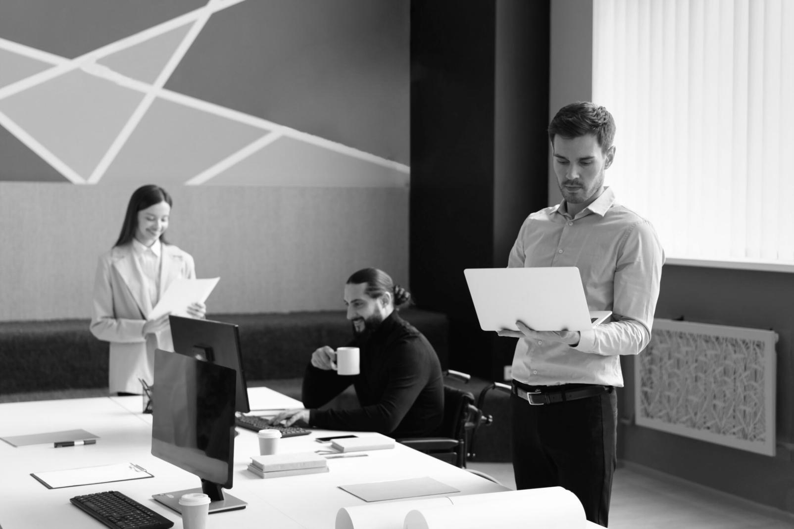 Workshop environment showing financial analysis training session